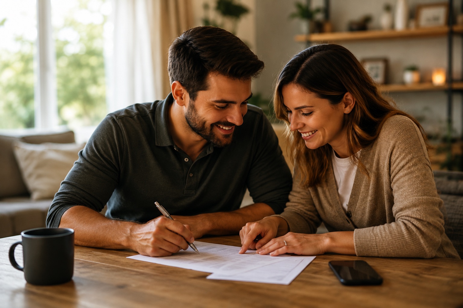 A couple planning together
